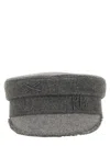 Ruslan Baginskiy Structured Grey Baker Boy Hat With Embellished Emblem