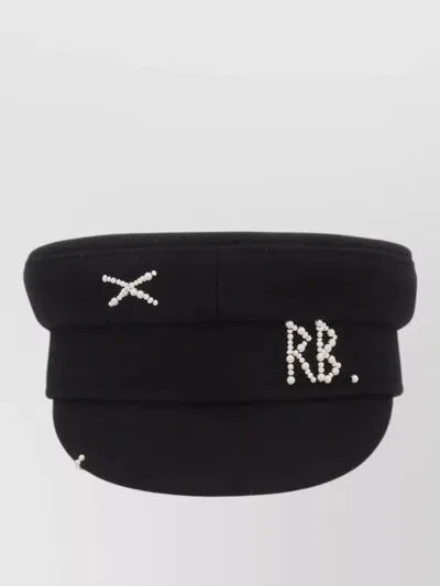 Ruslan Baginskiy Structured Peaked Hat Embellished Pearl Design In Black