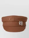 Ruslan Baginskiy Studded Flat Top Structured Hat Design In Brown