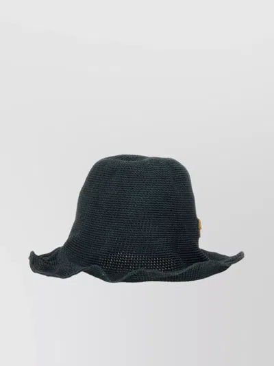 Ruslan Baginskiy Textured Knit Wide Brim Hat