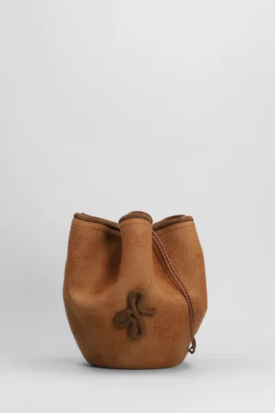 Ruslan Baginskiy The Hatbag Shoulder Bag In Beige Wool In Sand