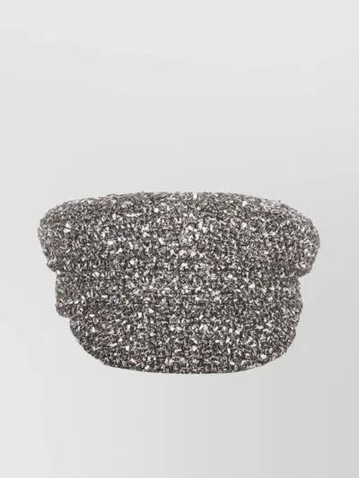 Ruslan Baginskiy Tweed Baker Boy Hat With Metallic Finish