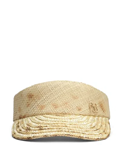 Ruslan Baginskiy Visor Raffia Hat In Multi