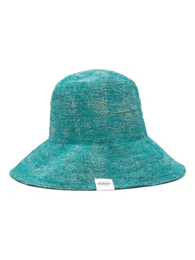 Ruslan Baginskiy Weave Fedora Hat In Blue