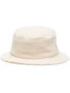 Ruslan Baginskiy Cappello Bucket Twill Con Perle E Conchiglie In Neutrals