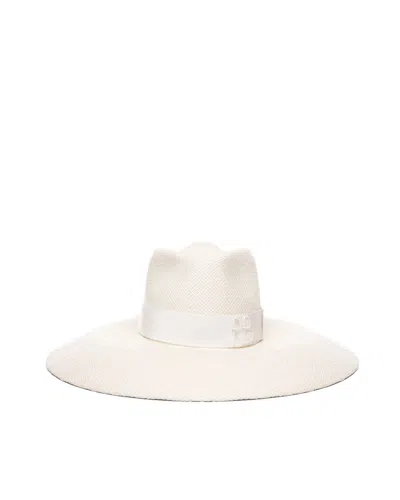 Ruslan Baginskiy Wide Brim Fedora Hat Embellished With Monogram In White