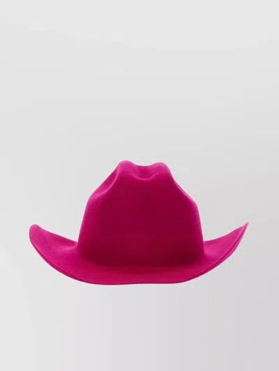 RUSLAN BAGINSKIY WIDE BRIM FELT TEXTURE COWBOY HAT