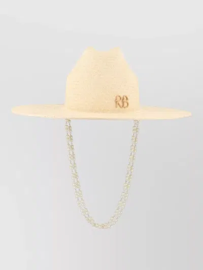Ruslan Baginskiy Wide Brim Hat Decorative Chain Detail In Neutral