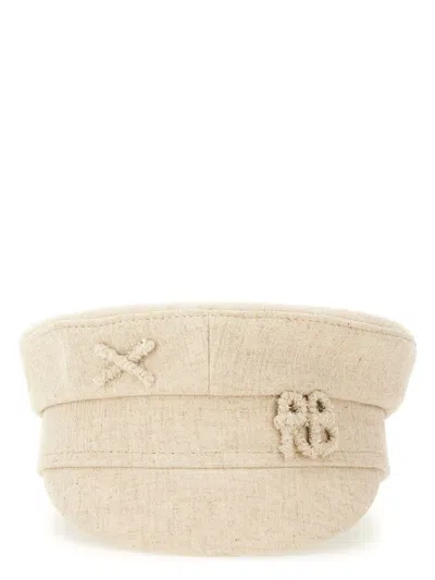 Ruslan Baginskiy Textured Brimmed Hat Embroidered Tonal Accents In Neutral