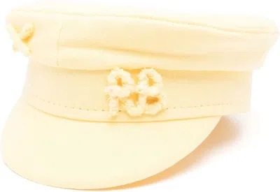 Ruslan Baginskiy Baker Boy Linen Cap In Yellow