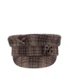 Ruslan Baginskiy Checked Pattern Hat Textured Fabric Bow In Brown