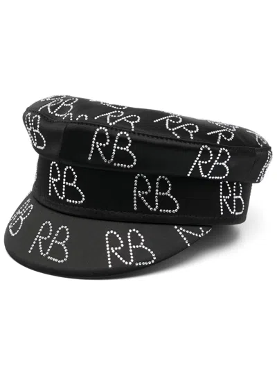 Ruslan Baginskiy Women's Crystal-embellished Baker Boy Hat In Black