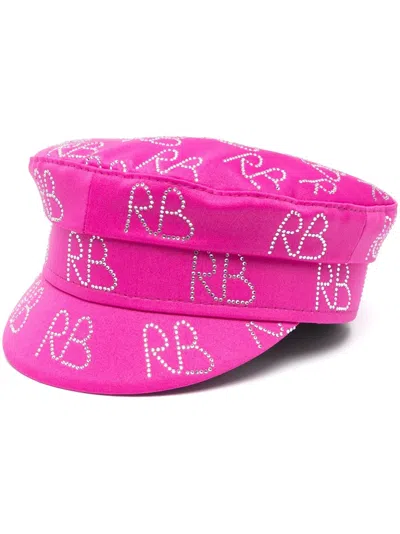 Ruslan Baginskiy Women's Crystal-embellished Baker Boy Hat In Pink