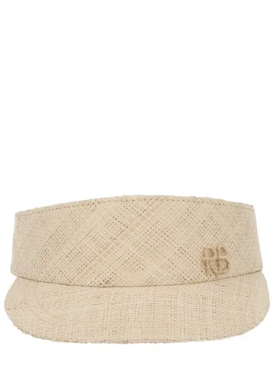 RUSLAN BAGINSKIY WOMEN WHITE TEXTURED OPEN CROWN HAT