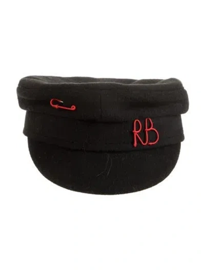Pre-owned Ruslan Baginskiy Wool Baker Boy Cap In Black