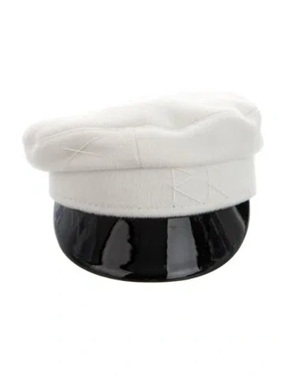 Pre-owned Ruslan Baginskiy Wool Baker Boy Cap In Black/white