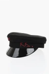 Ruslan Baginskiy Wool Baker Boy Hat With Vinyl Visor In Black