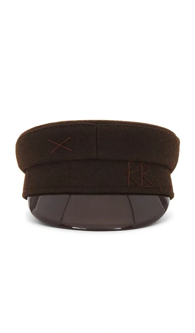 Ruslan Baginskiy Wool Blend Baker Boy Cap In Brown