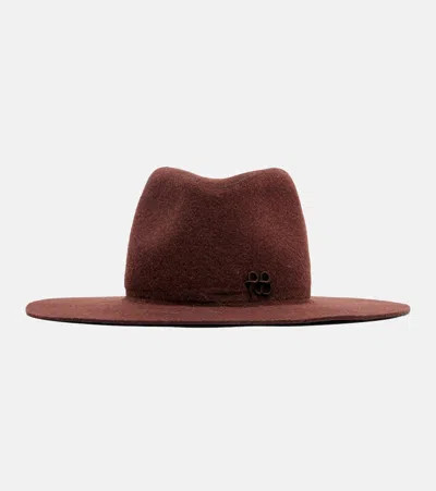Ruslan Baginskiy Wool-blend Felt Fedora In Brown