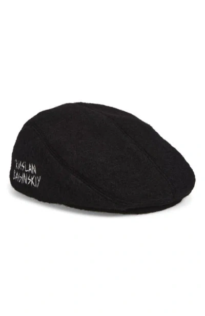 Ruslan Baginskiy Wool Blend Newsboy Cap In Black