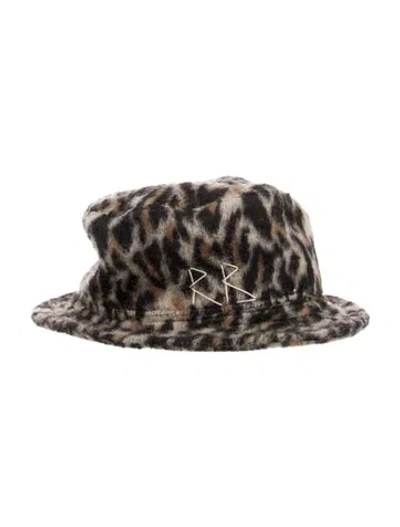 Pre-owned Ruslan Baginskiy Wool Cheetah Print Bucket Hat In Neutral