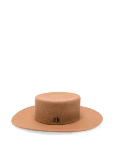 Ruslan Baginskiy Wool Felt Canotier Hat In Metallic