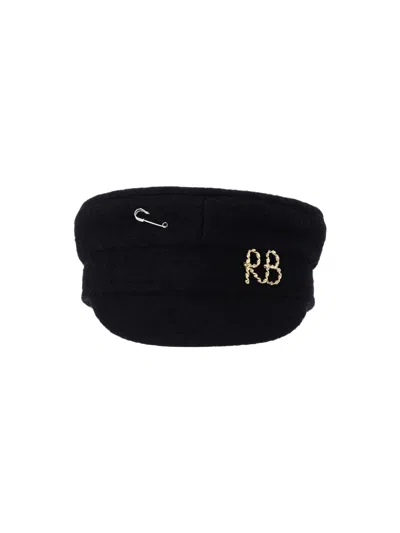 Ruslan Baginskiy Wool-blend Newsboy Cap In Black