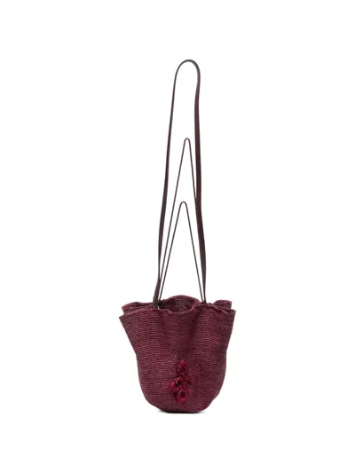Ruslan Baginskiy Woven-raffia Hat And Bucket Bag In Purple