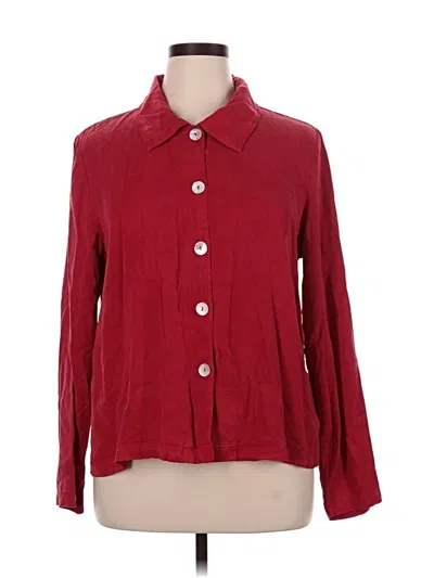 Pre-owned Russ Berens Long Sleeve Button Down Shirt In Burgundy