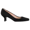 Russell & Bromley Stuart Weitzman X  Beaded Accent Pumps In Black Leather In Brown