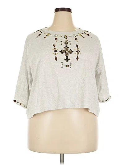 Pre-owned Russell Athletic 3/4 Sleeve Blouse In Gray
