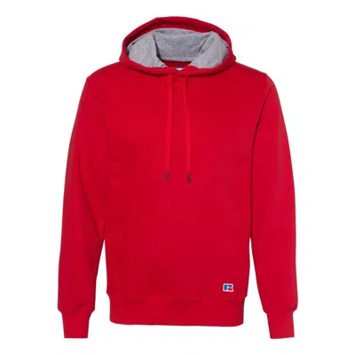 Russell Athletic Cotton Rich Fleece Hooded Sweatshirt In Red