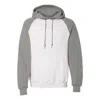 Russell Athletic Dri Power Colorblock Raglan Hooded Sweatshirt In White
