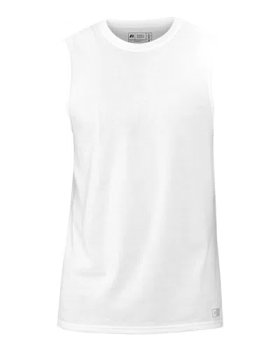 Russell Athletic Essential Jersey Sleeveless Muscle T-shirt In White