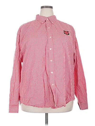 Pre-owned Russell Athletic Long Sleeve Button Down Shirt In Red