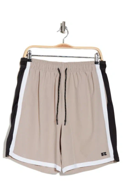 Russell Athletic Mesh Panel Basketball Shorts In Neutral