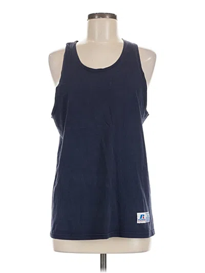 Pre-owned Russell Athletic Tank Top Blue Halter Neckline Tops