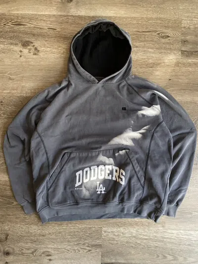 Pre-owned Russell Athletic X Vintage 90's Dodgers Grey Russell Athletic Boxy Hoodie