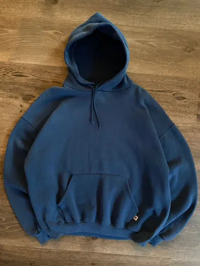 Pre-owned Russell Athletic X Vintage 90's Faded Blue Russell Athletic Boxy Hoodie