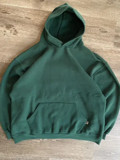 Pre-owned Russell Athletic X Vintage 90's Faded Green Russell Athletic Boxy Hoodie