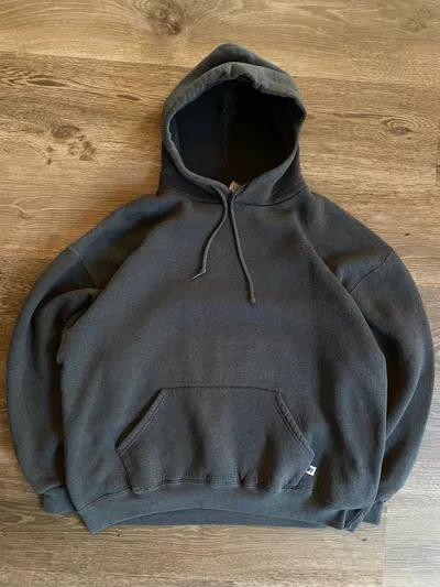 Pre-owned Russell Athletic X Vintage 90's Faded Grey Russell Athletic Boxy Hoodie In Green