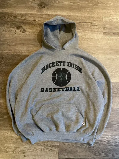 Pre-owned Russell Athletic X Vintage 90's Grey Russell Athletic Boxy Hoodie