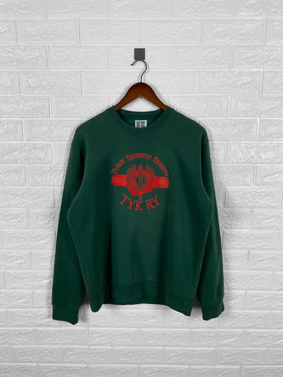 Pre-owned Russell Athletic X Vintage Russel Athletic Turun Yliopiston Kemistit Tyk Ry Sweatshirt In Green