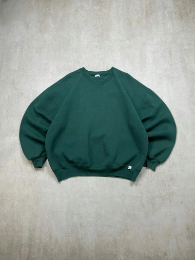 Pre-owned Russell Athletic X Vintage Russell Athletic Baggy/boxy Basic Sweatshirt In Green