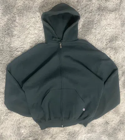 Pre-owned Russell Athletic X Vintage Russell Athletic Zip Up Hoodie In Faded Green