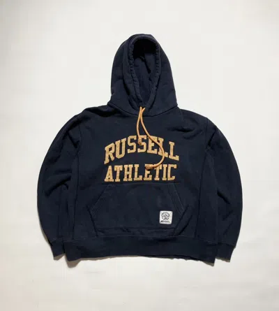 Pre-owned Russell Athletic X Vintage Vntage Russel Athletic 90's Hoodie In Navy