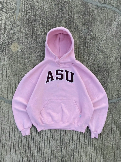 Pre-owned Russell Athletic X Vintage Vtg Baby Pink Russell Athletic Hoodie