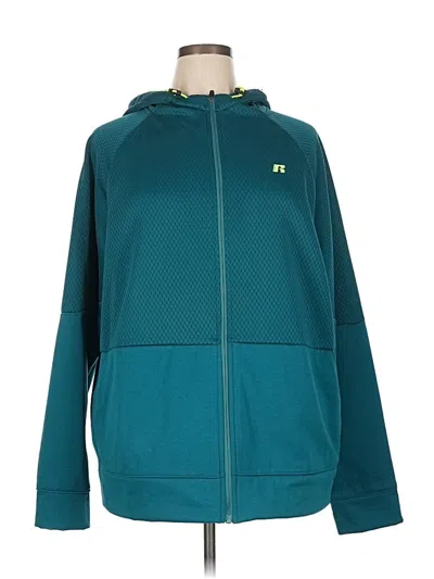 Pre-owned Russell Athletic Zip Up Hoodie In Blue