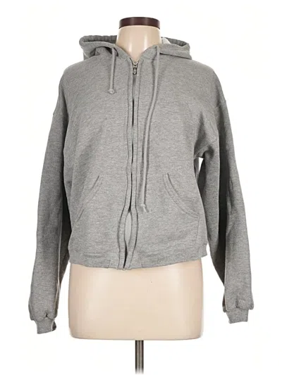 Pre-owned Russell Athletic Zip Up Hoodie In Gray