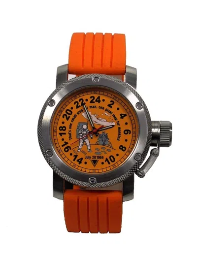 Pre-owned Russian Mechanical Watch 24 Hr Apollo 11 The Moon Landing 1001